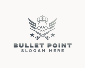 Gun Skull Wings logo design