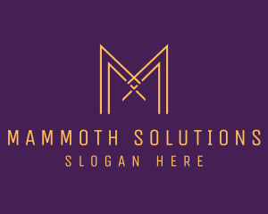 Gold Luxury Letter M logo design