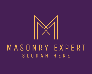 Gold Luxury Letter M logo design