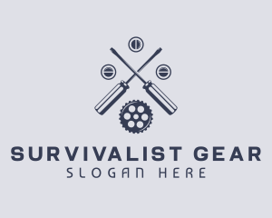 Gear Screwdriver Tool logo design