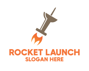 Push Pin Rocket logo design