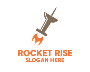 Push Pin Rocket logo design