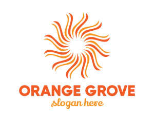 Orange Flower Sun logo design