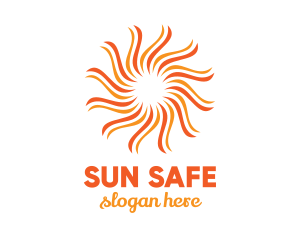 Orange Flower Sun logo design