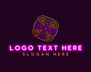 Neon Pizza Snack logo