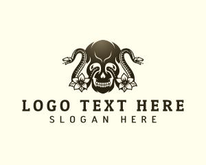 Skull Flower Snake logo