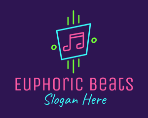 Neon Musical Notes logo