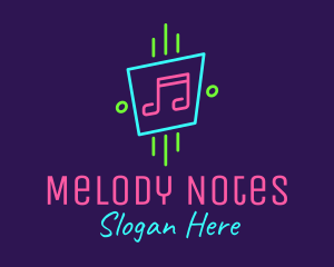 Neon Musical Notes logo