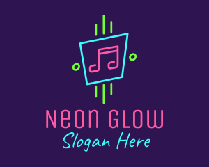Neon Musical Notes logo