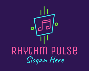 Neon Musical Notes logo