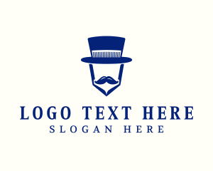 Gentleman Mustache Groomer logo