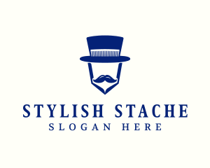 Gentleman Mustache Groomer logo design