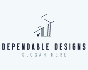 Blueprint Architecture Structure logo design