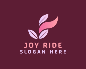 Pink Wellness Leaf Letter J logo design