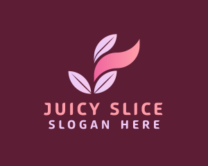 Pink Wellness Leaf Letter J logo design