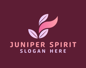 Pink Wellness Leaf Letter J logo design