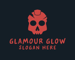 Red Grunge Skull logo