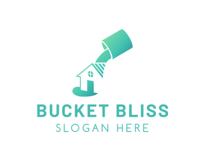 Painting Paint Bucket House logo design