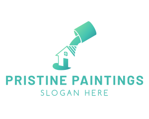 Painting Paint Bucket House logo design