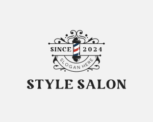 Elegant Barber Haircut logo design