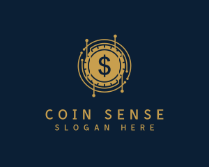 Dollar Coin Cryptocurrency logo design