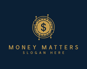 Dollar Coin Cryptocurrency logo design