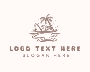 Island Beach Palm Tree logo