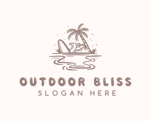 Island Beach Palm Tree logo design