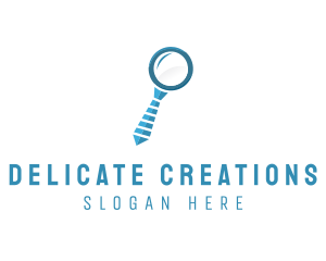 Necktie Magnifying Glass logo design