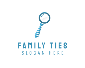 Necktie Magnifying Glass logo design