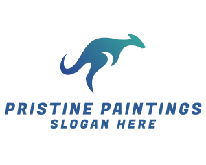 Hopping Aussie Kangaroo logo design