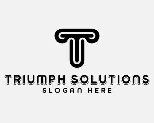 Corporate Pillar Letter T logo design