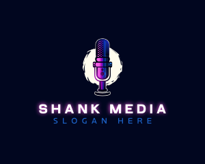 Podcast Microphone Broadcast logo design