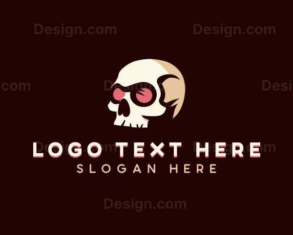 Spooky Skull Halloween Logo