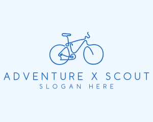 Cyclist Bike Monoline logo design