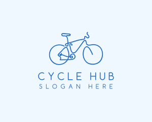 Cyclist Bike Monoline logo design