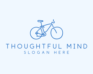 Cyclist Bike Monoline logo design