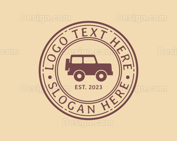 Hipster Jeep Travel Logo