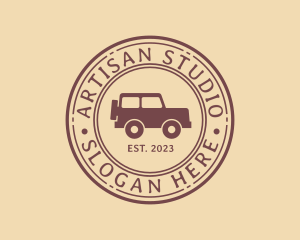 Hipster Jeep Travel logo design