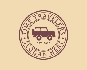 Hipster Jeep Travel logo design