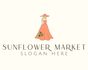 Woman Floral Dress Fashionista logo design