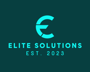 Round Tech Letter E logo design