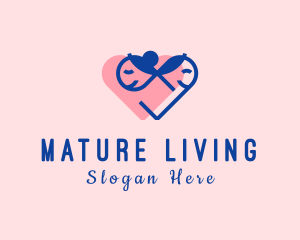 Dating Heart Couple logo design