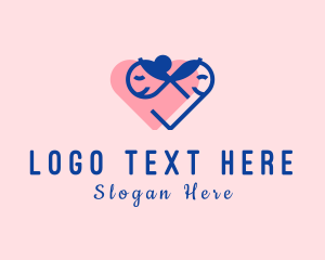 Loving - Dating Heart Couple logo design