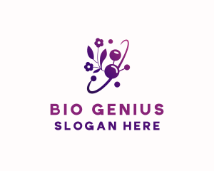 Biotech Flower DNA logo design