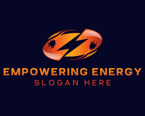 Lightning Plug Energy logo design