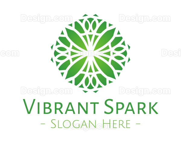 Green Gradient Flower Logo