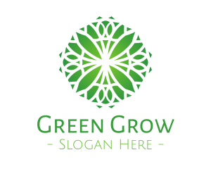 Green Gradient Flower logo design