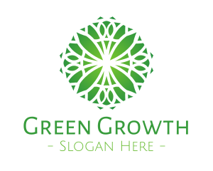 Green Gradient Flower logo design