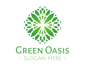 Green Gradient Flower logo design